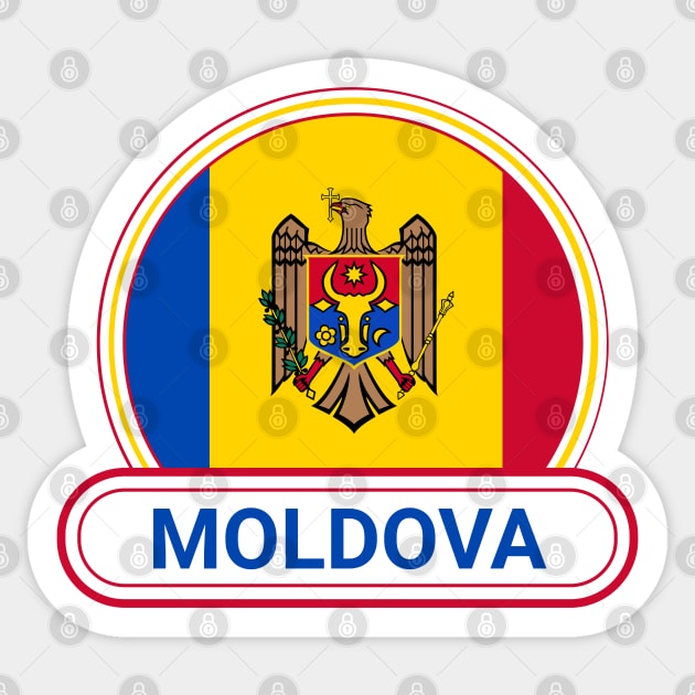 Moldova Country Badge - Moldova Flag Sticker by Yesteeyear
